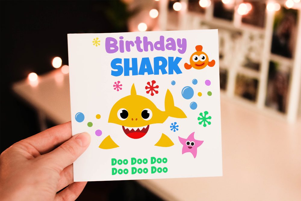 Baby Shark Granddaughter Birthday Card, Card for Granddaughter